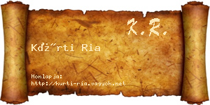 Kürti Ria névjegykártya